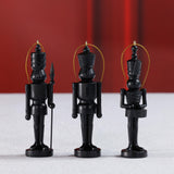 Zodax Black Patrice Soldier Holiday Ornaments, 6 Hanging Pieces (2 Sets of 3 Assorted)