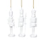Zodax White Patrice Soldier Holiday Ornaments, 6 Hanging Pieces (2 Sets of 3 Assorted)