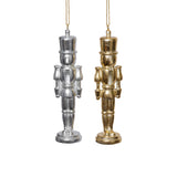 Zodax Silver & Gold Hartwin Metallic Nutcracker Holiday Hanging Ornaments, Set of 6