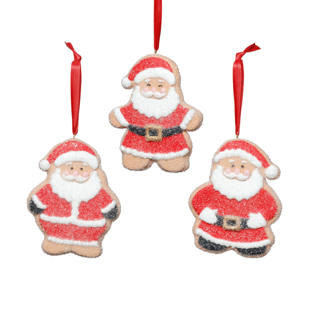 Zodax Assorted Cookie Christmas Ornaments, 6 Hanging Pieces (2 Sets of 3)