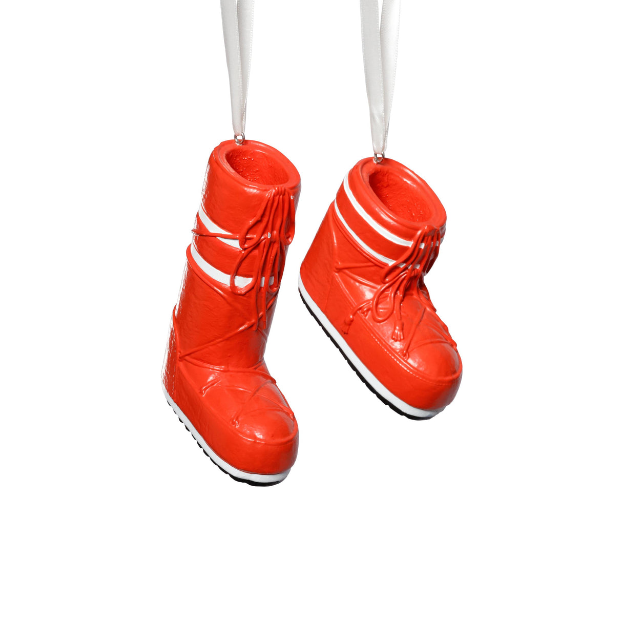Zodax Red Aprs Ski Boot Holiday Ornaments, 6 Hanging Pieces (3 Sets of 2 Assorted Sizes)