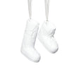 Zodax White Aprs Ski Boot Holiday Ornaments, 6 Hanging Pieces (3 Sets of 2 Assorted Sizes)