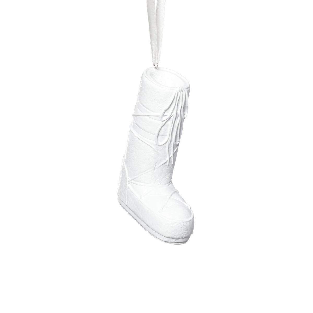 Zodax White Aprs Ski Boot Holiday Ornaments, 6 Hanging Pieces (3 Sets of 2 Assorted Sizes)