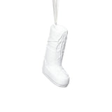 Zodax White Aprs Ski Boot Holiday Ornaments, 6 Hanging Pieces (3 Sets of 2 Assorted Sizes)