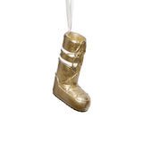 Zodax Gold Aprs Ski Boot Holiday Ornaments, 6 Hanging Pieces (3 Sets of 2 Assorted Sizes)