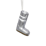 Zodax Silver Aprs Ski Boot Holiday Ornaments, 6 Hanging Pieces (3 Sets of 2 Assorted Sizes)