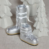 Zodax Silver Aprs Ski Boot Holiday Ornaments, 6 Hanging Pieces (3 Sets of 2 Assorted Sizes)