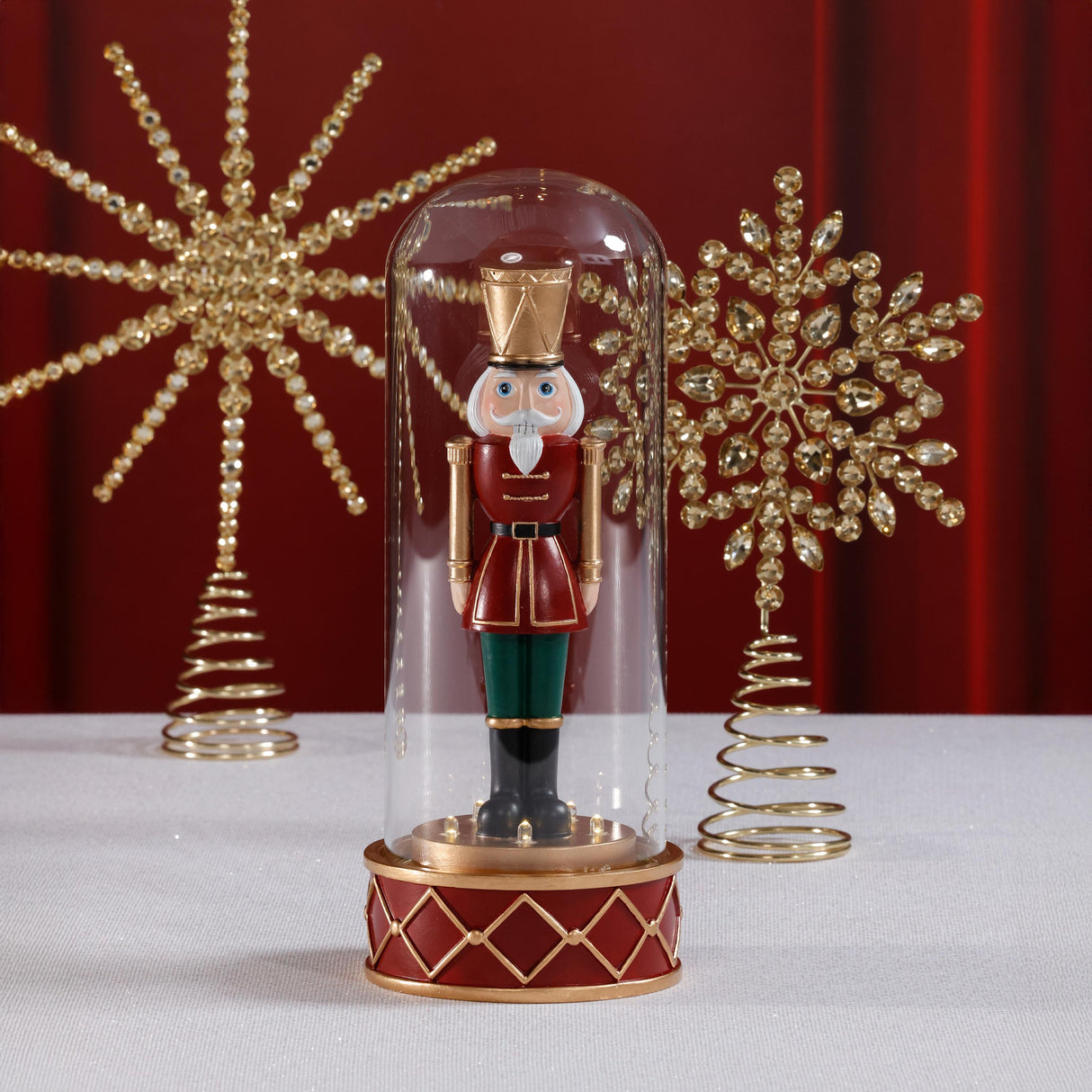 Zodax LED Soldier in Glass Cloche Christmas Tabletop Ornament