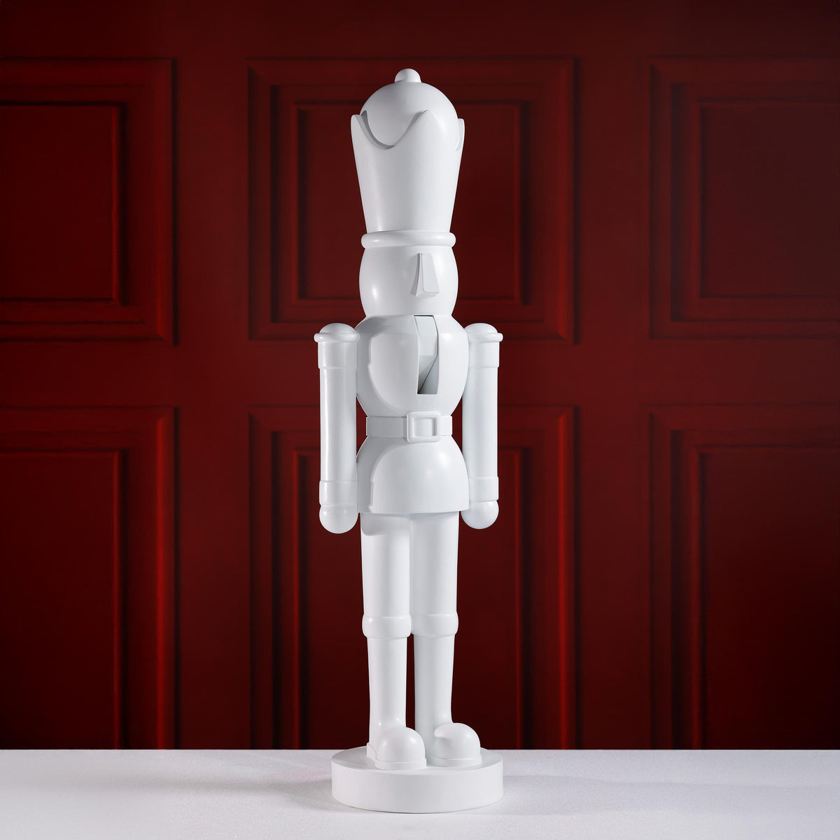 Zodax Hartwin Minimalist White Resin Nutcracker Figurine, 40" Tall