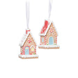 Zodax Gingerbread House Christmas Ornaments, 6 Hanging Pieces (3 Sets of 2 Assorted)