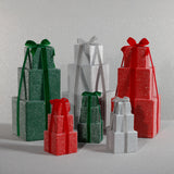 Zodax 8.5" Green Stacked Presents Holiday Decorative Resin Figurine