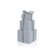 Zodax 8.5" Silver Stacked Presents Holiday Decorative Resin Figurine