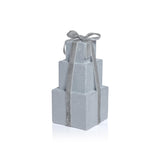 Zodax 8.5" Silver Stacked Presents Holiday Decorative Resin Figurine