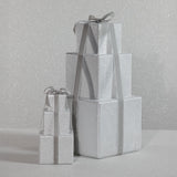 Zodax 8.5" Silver Stacked Presents Holiday Decorative Resin Figurine