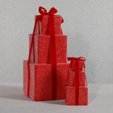 Zodax 8.5" Red Stacked Presents Holiday Decorative Resin Figurine