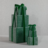 Zodax 16.5" Green Stacked Presents Holiday Decorative Resin Figurine