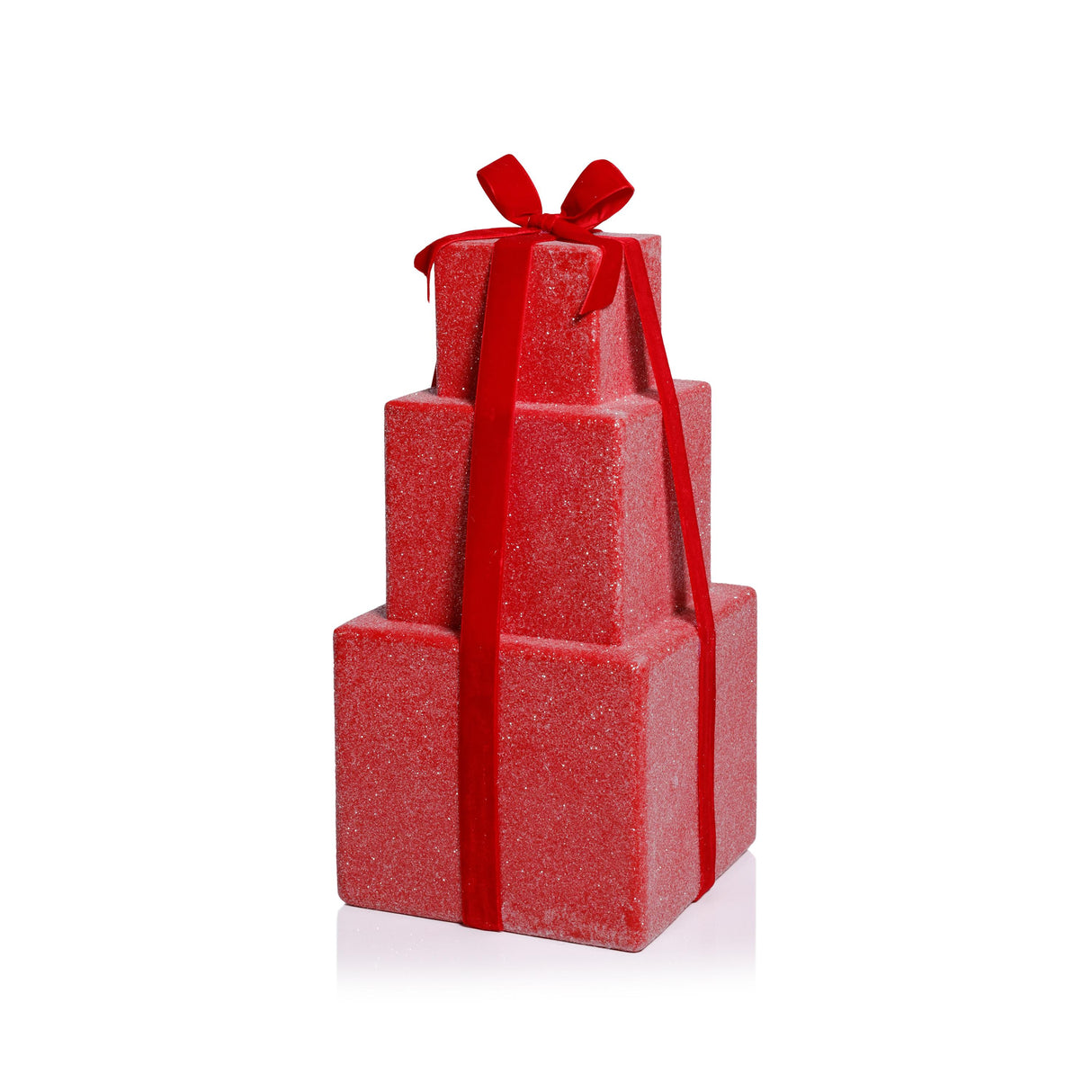 Zodax 16.5" Red Stacked Presents Holiday Decorative Resin Figurine