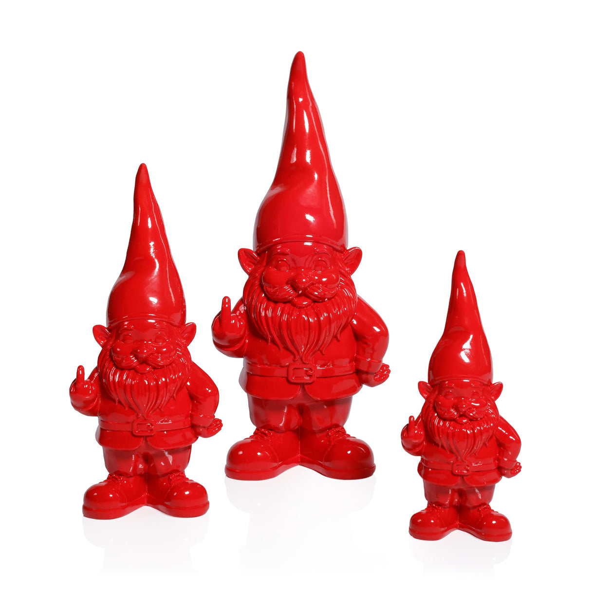 Zodax 9" Whimsical Fun Gesture Gnome Holiday Tabletop Figurines, Set of 2