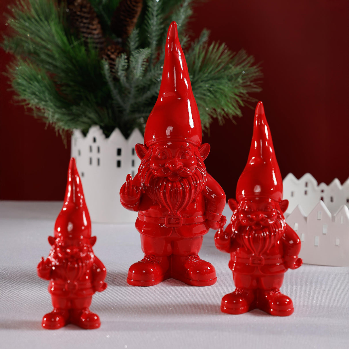 Zodax Whimsical Fun Gesture Gnome Holiday Tabletop Figurine