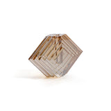 Zodax Small Amber Crystal Glass Vase with Stacked Concentric Diamond Motif