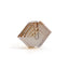 Zodax Small Amber Crystal Glass Vase with Stacked Concentric Diamond Motif