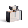 Zodax Large Decorative Crystal Tonal Black & Amber Glass Perfume Bottle