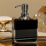 Zodax Decorative Crystal Tonal Black & Amber Glass Soap Dispenser