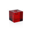 Zodax Cube Red Romy Decorative Crystal Glass Taper Candle Holder