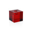 Zodax Cube Red Romy Decorative Crystal Glass Taper Candle Holder