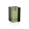 Zodax Square Column Green Romy Decorative Crystal Glass Taper Candle Holder