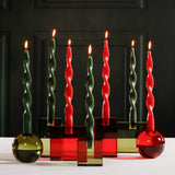 Zodax Square Column Green Romy Decorative Crystal Glass Taper Candle Holder