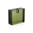 Zodax Rectangular Green Romy Decorative Crystal Glass Taper Candle Holder
