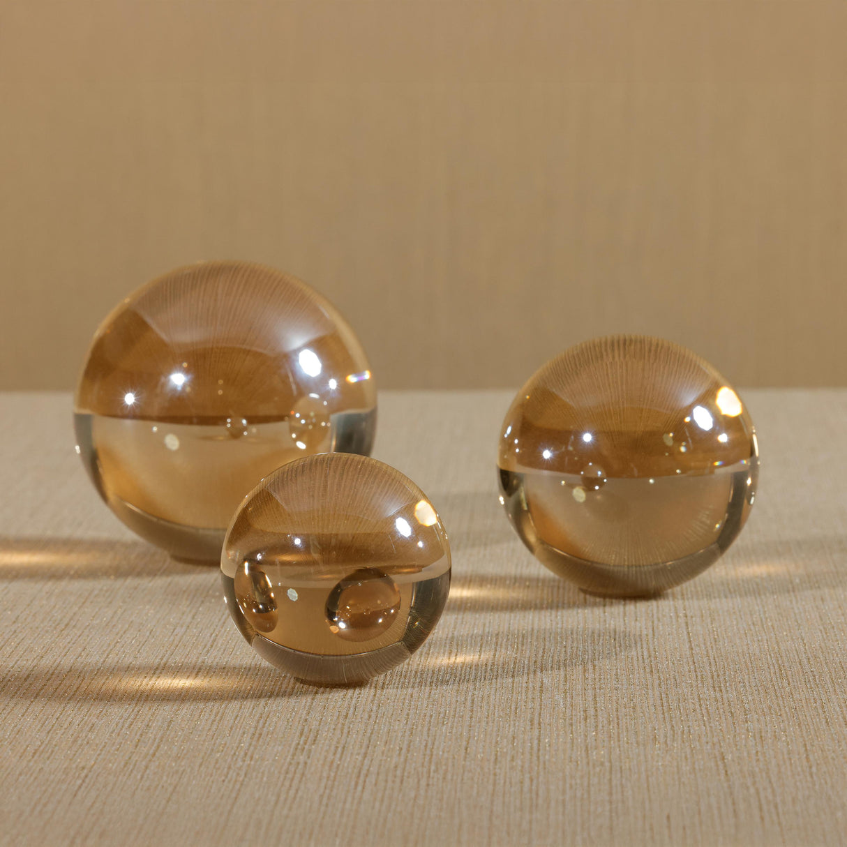Zodax Amber Decorative Crystal Glass Ball, 4.5" Diameter