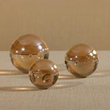 Zodax Amber Decorative Crystal Glass Ball, 4.5" Diameter