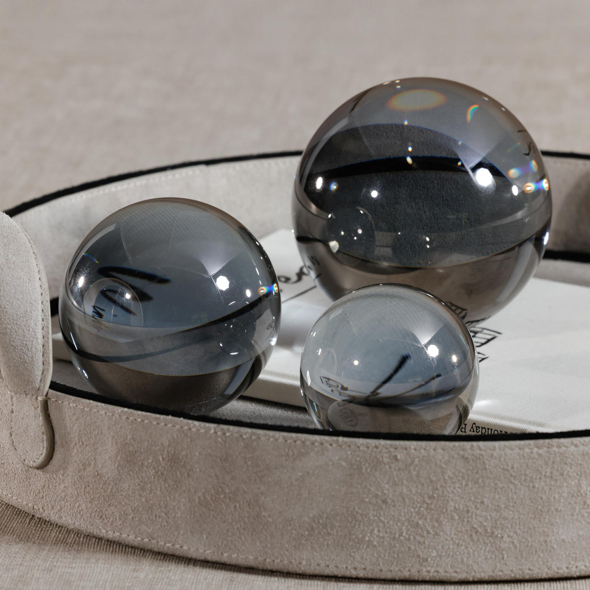 Zodax Smoke Decorative Crystal Glass Ball, 4.5" Diameter