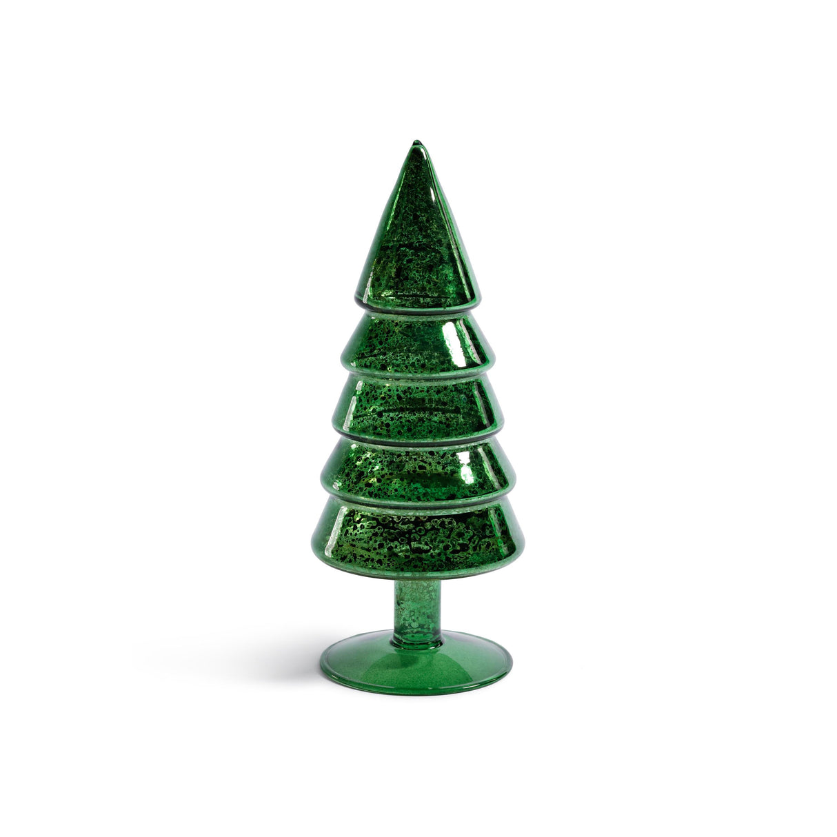 Zodax Green Mercury Glass Christmas Tabletop Trees, Set of 4, 9" Tall