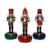 Zodax Nutcracker's Melody Round Base Holiday Music Box, Set of 3 Assorted