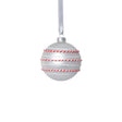 Zodax 3.25" White Matte Glass Ball Ornaments with White & Red Rope, Set of 6