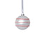Zodax 3.25" White Matte Glass Ball Ornaments with White & Red Rope, Set of 6