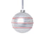 Zodax White 4-Piece Set Matte 4.75" Glass Ball Ornaments with White & Red Rope