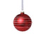 Zodax 4" Red Matte Glass Ball Ornaments with White & Red Rope, Set of 6