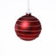 Zodax Red 4-Piece Set Matte 4.75" Glass Ball Ornaments with White & Red Rope