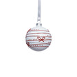 Zodax 3.25" Matte Glass Holiday Ball Ornaments with Red Ribbon Design, Set of 6
