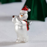Zodax Glass Snowman Playing Golf Christmas Ornaments, Set of 6
