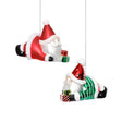 Zodax Glass Santa Laying Down Christmas Ornaments, 6 Hanging Pieces (3 Sets of 2)
