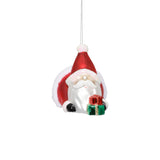 Zodax Glass Santa Laying Down Christmas Ornaments, 6 Hanging Pieces (3 Sets of 2)