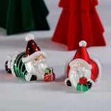 Zodax Glass Santa Laying Down Christmas Ornaments, 6 Hanging Pieces (3 Sets of 2)