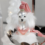 Zodax Glass Standard Poodle Christmas Hanging Ornaments, Set of 12