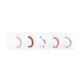 Zodax Holiday Glass Mugs, Set of 5 Assorted Styles