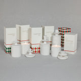 Zodax Chamonix Blanc Ceramic Jar Candle Set, 5 Assorted Pieces